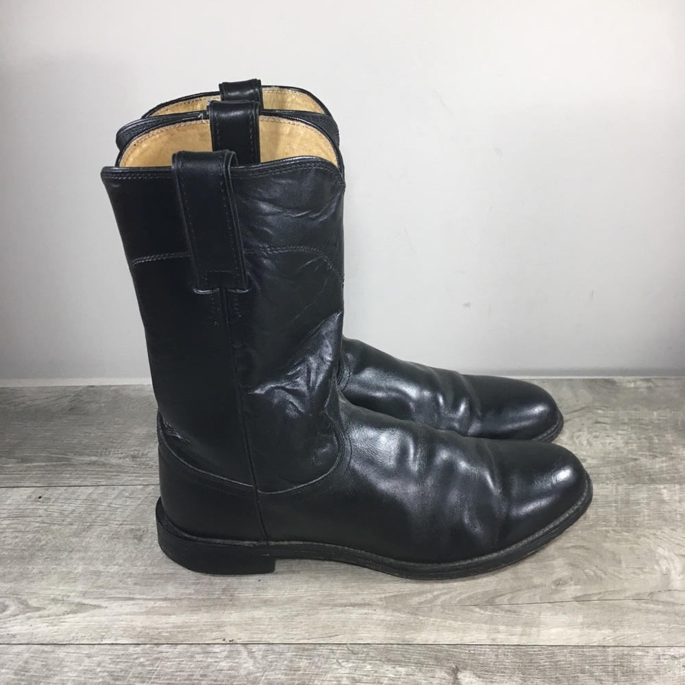 Justin Mens 3133 Jackson Kipskin Cowboy Western Leather Roper Boots Size 9.5 D